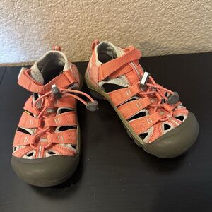 Keen Unisex Kids Newport H2 Sport Sandal Orange Waterproof Hook & Loop Y 13